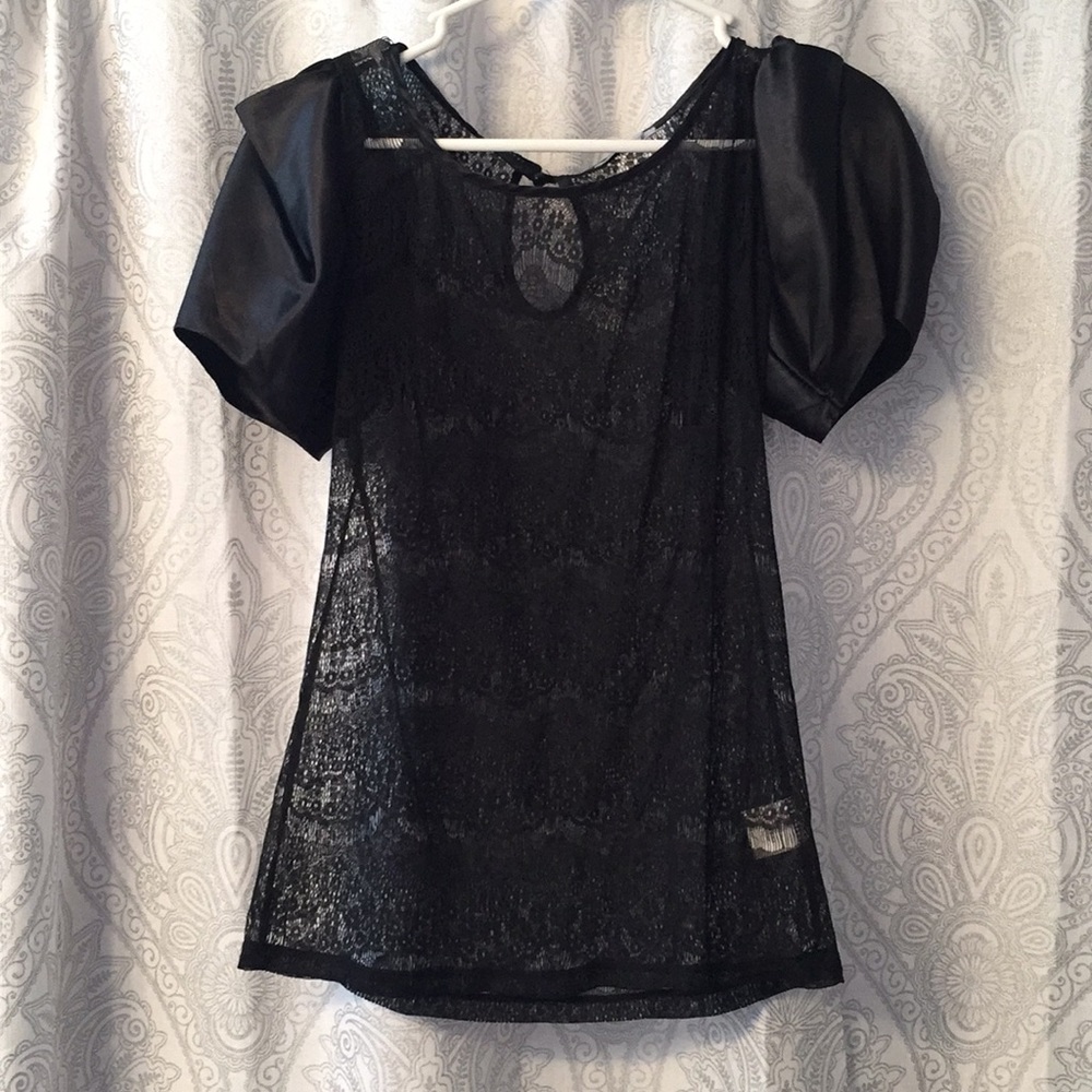 Beautiful black lace blouse.